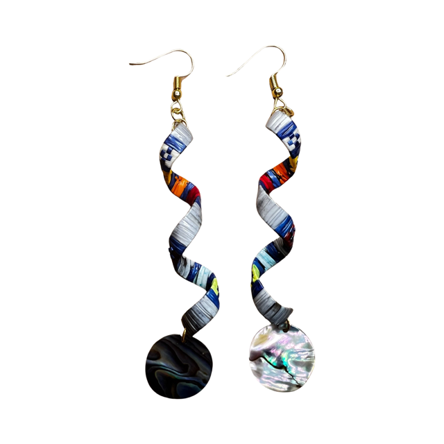 ARC Quill Whirlwind & Abalone Earrings