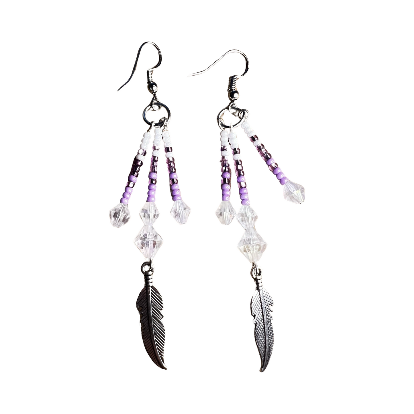 RBE Beaded Feather Earrings