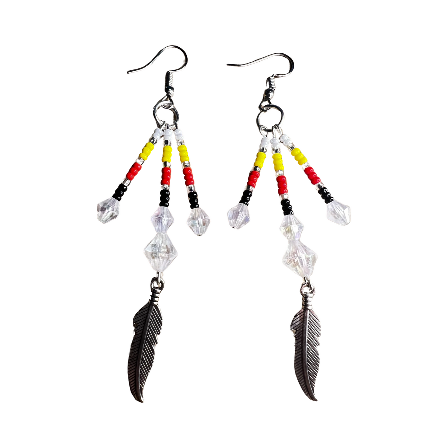RBE Beaded Feather Earrings