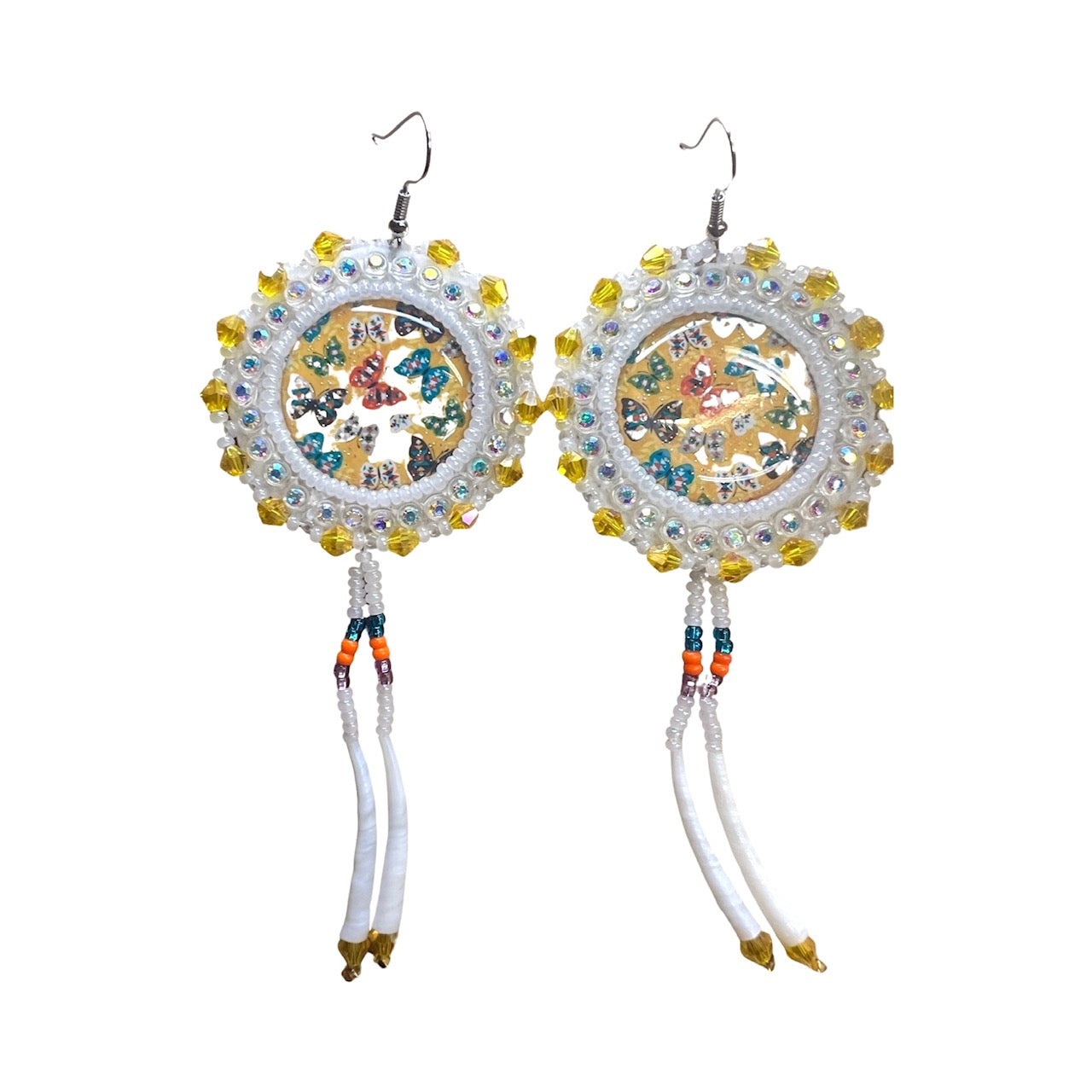 IREH Beaded Cab and Dentalium Earrings