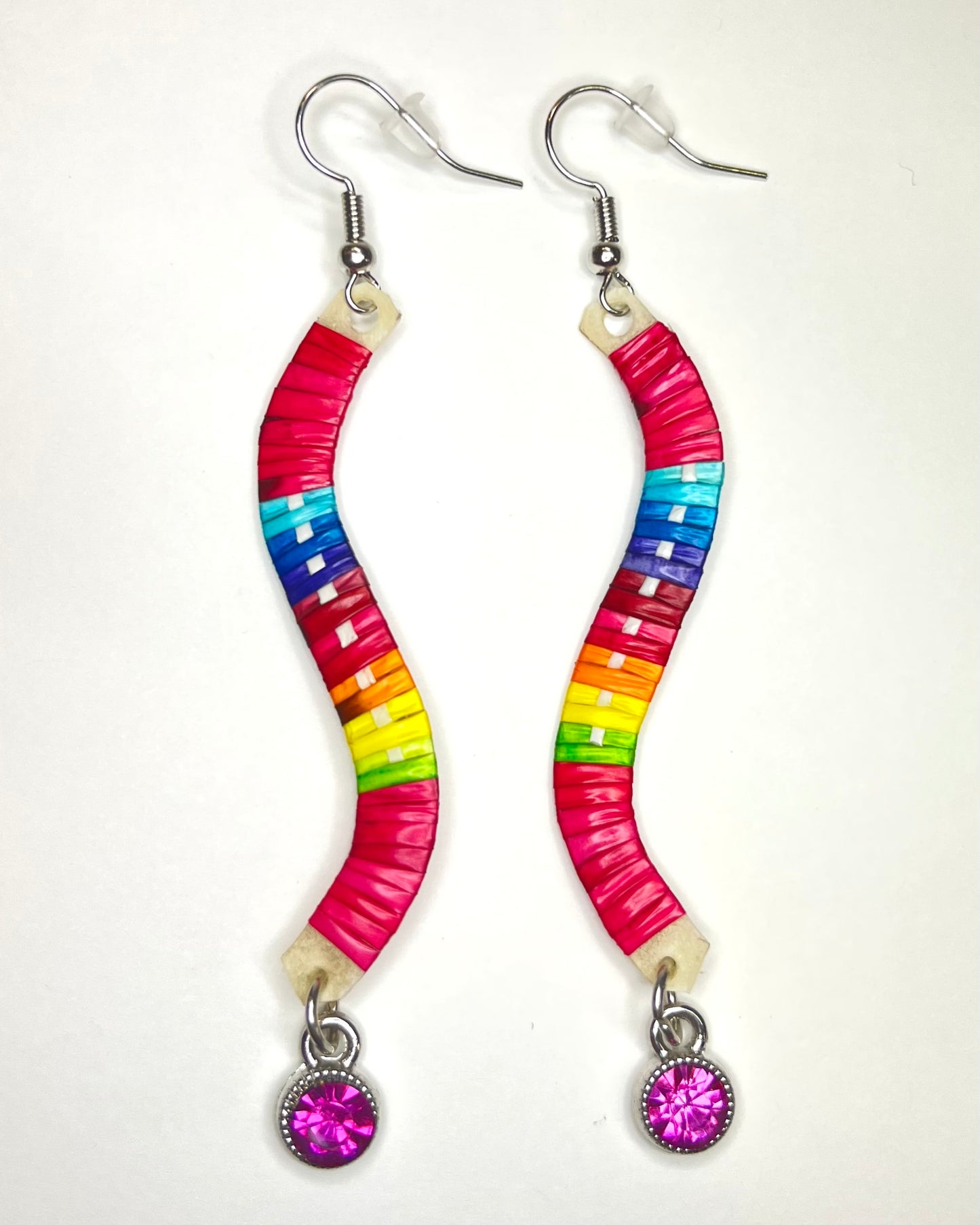 JRC Quill Wavy Earring W/ Crystal Charm