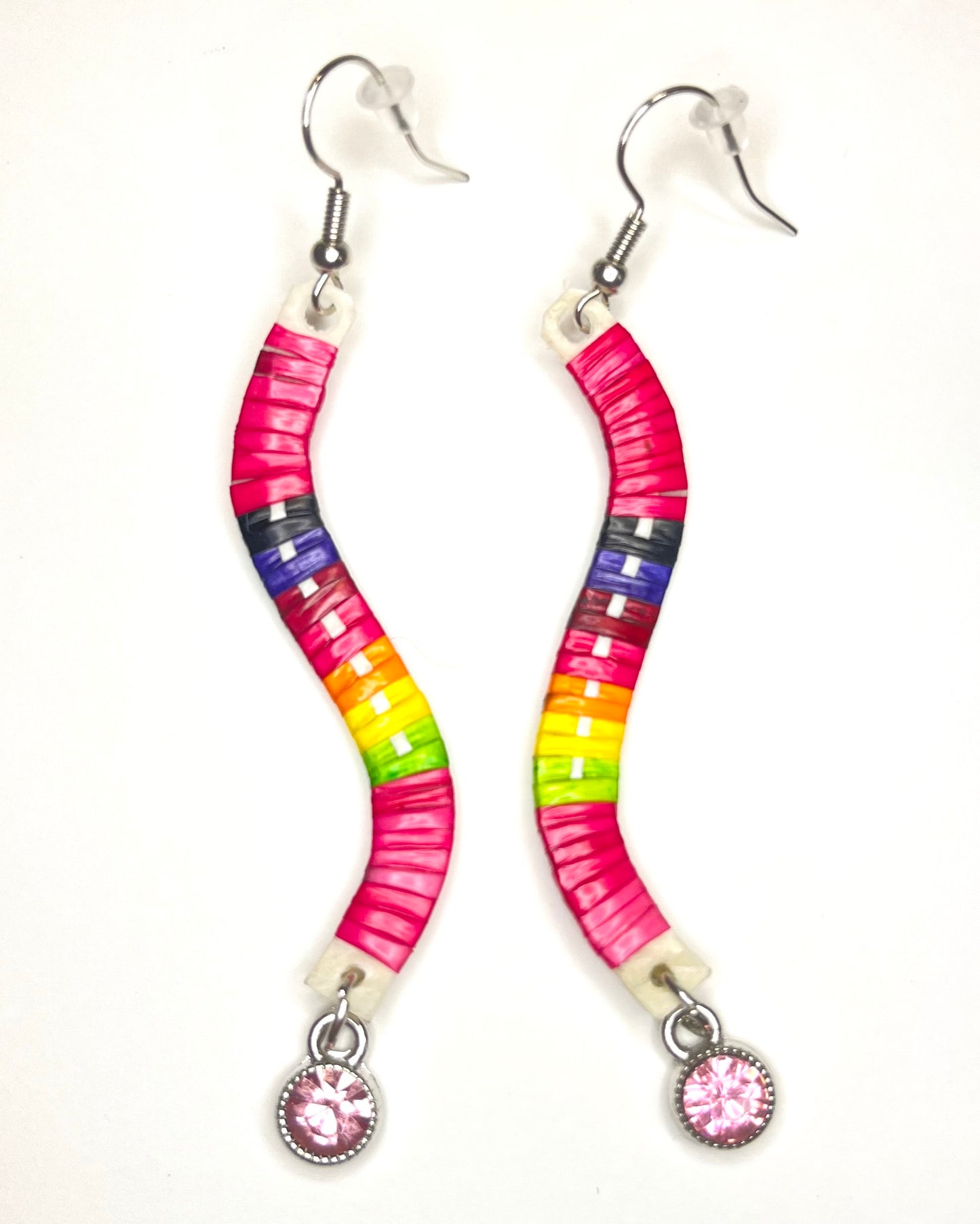 JRC Quill Wavy Earring W/ Crystal Charm