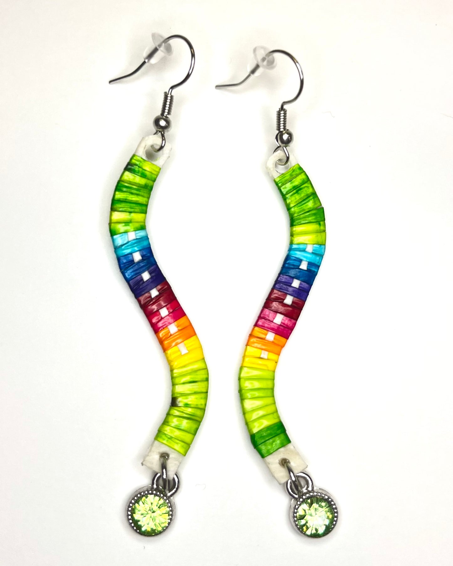 JRC Quill Wavy Earring W/ Crystal Charm
