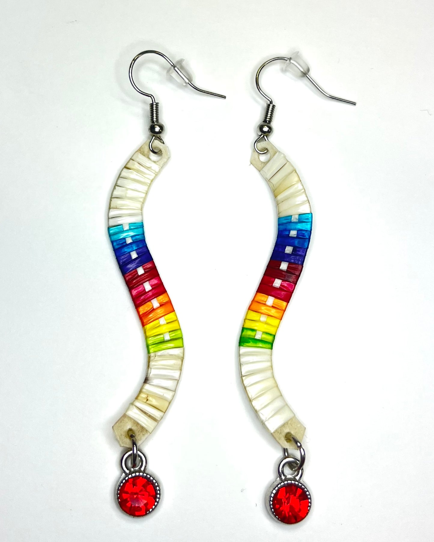 JRC Quill Wavy Earring W/ Crystal Charm