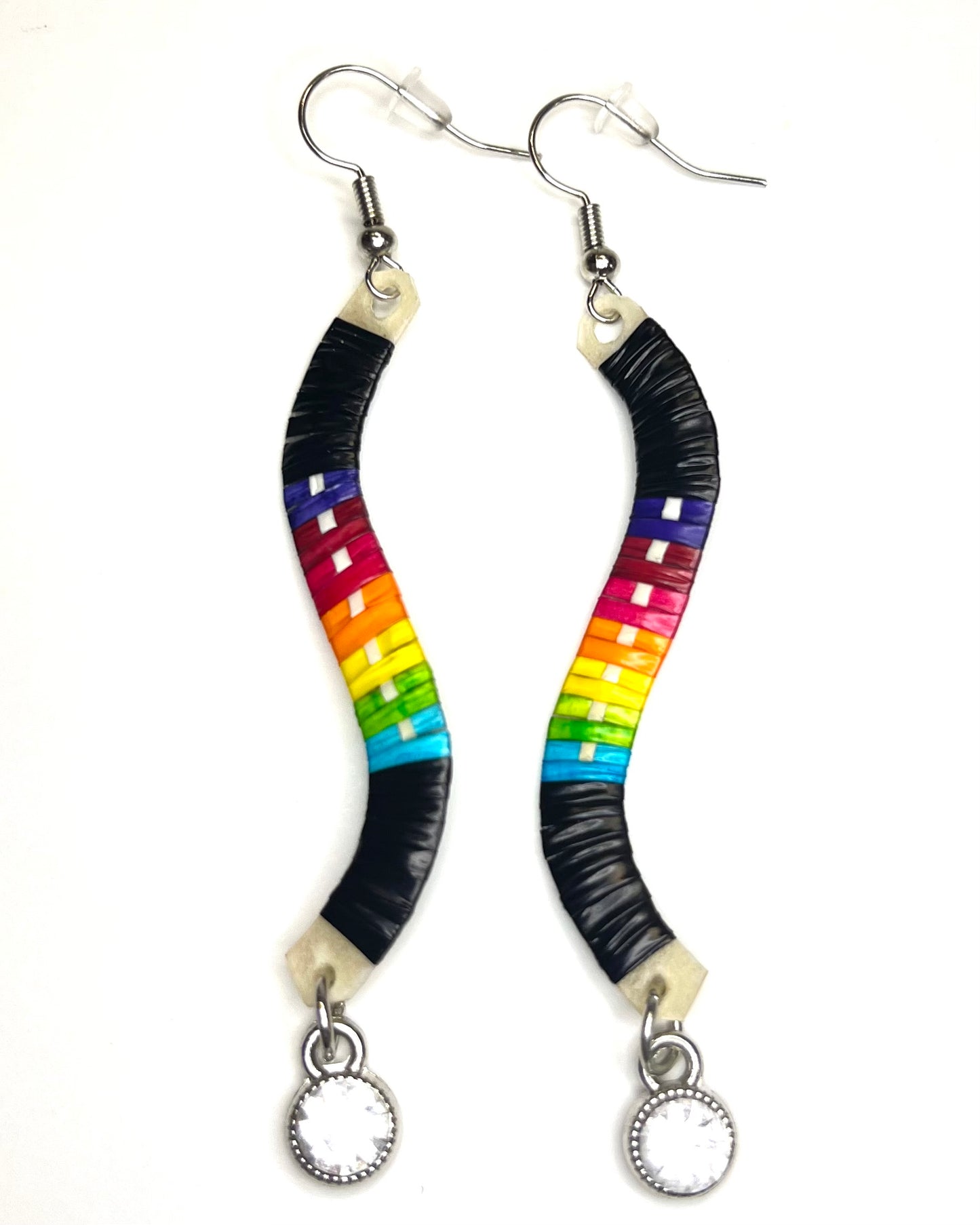 JRC Quill Wavy Earring W/ Crystal Charm
