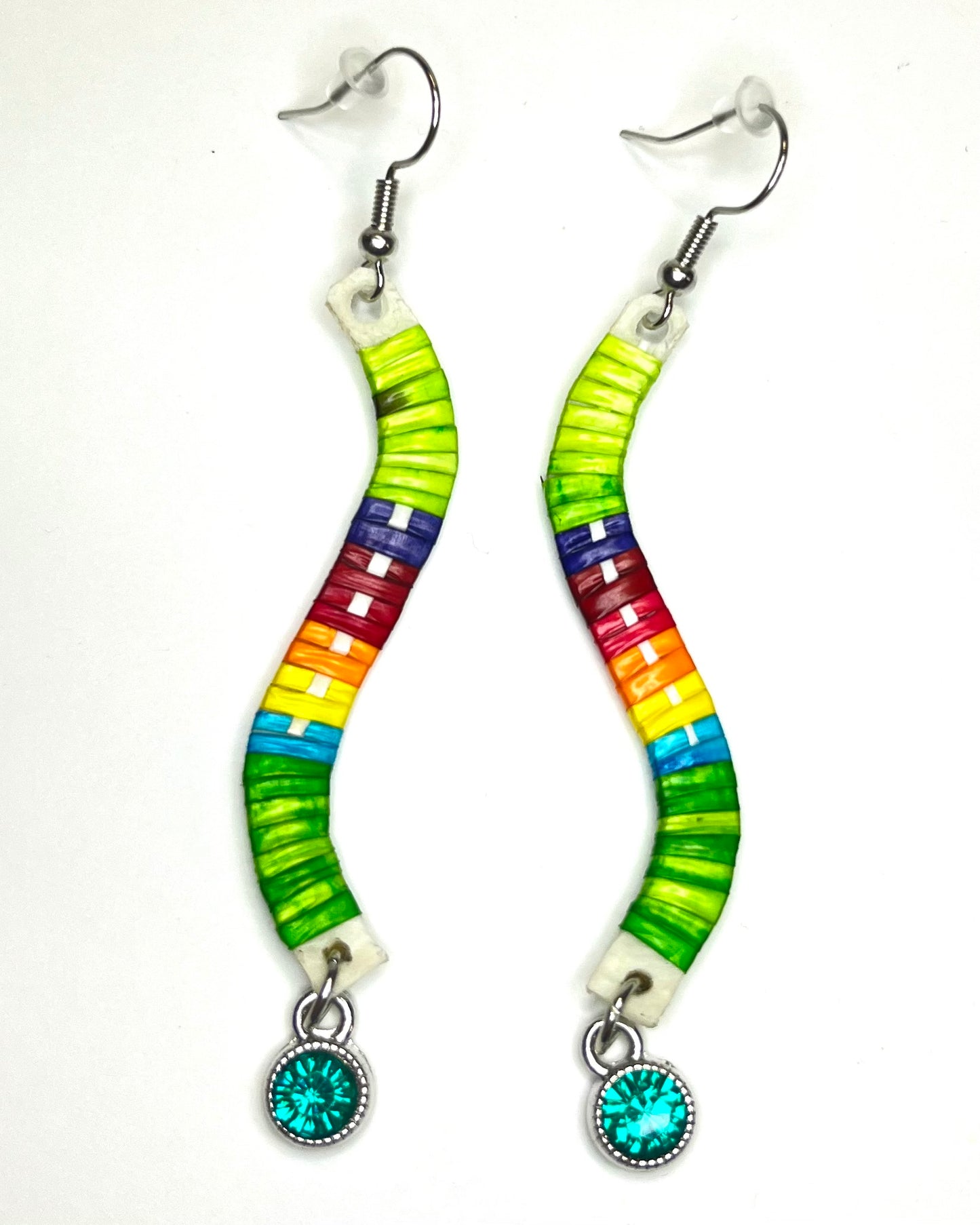 JRC Quill Wavy Earring W/ Crystal Charm