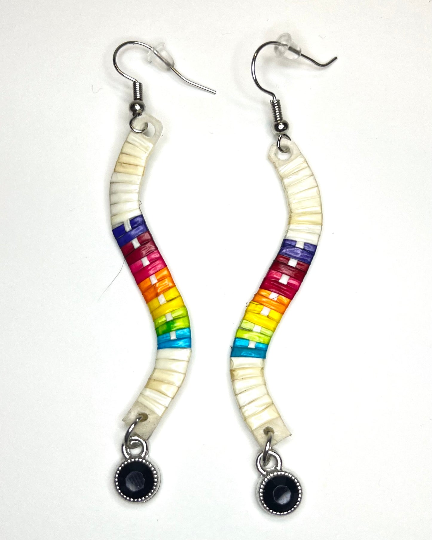 JRC Quill Wavy Earring W/ Crystal Charm