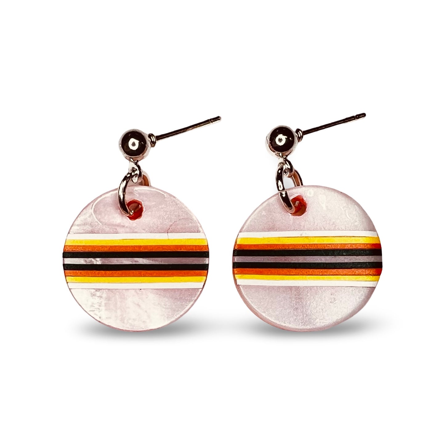 WW Vinyl on Blushed Abalone Earrings