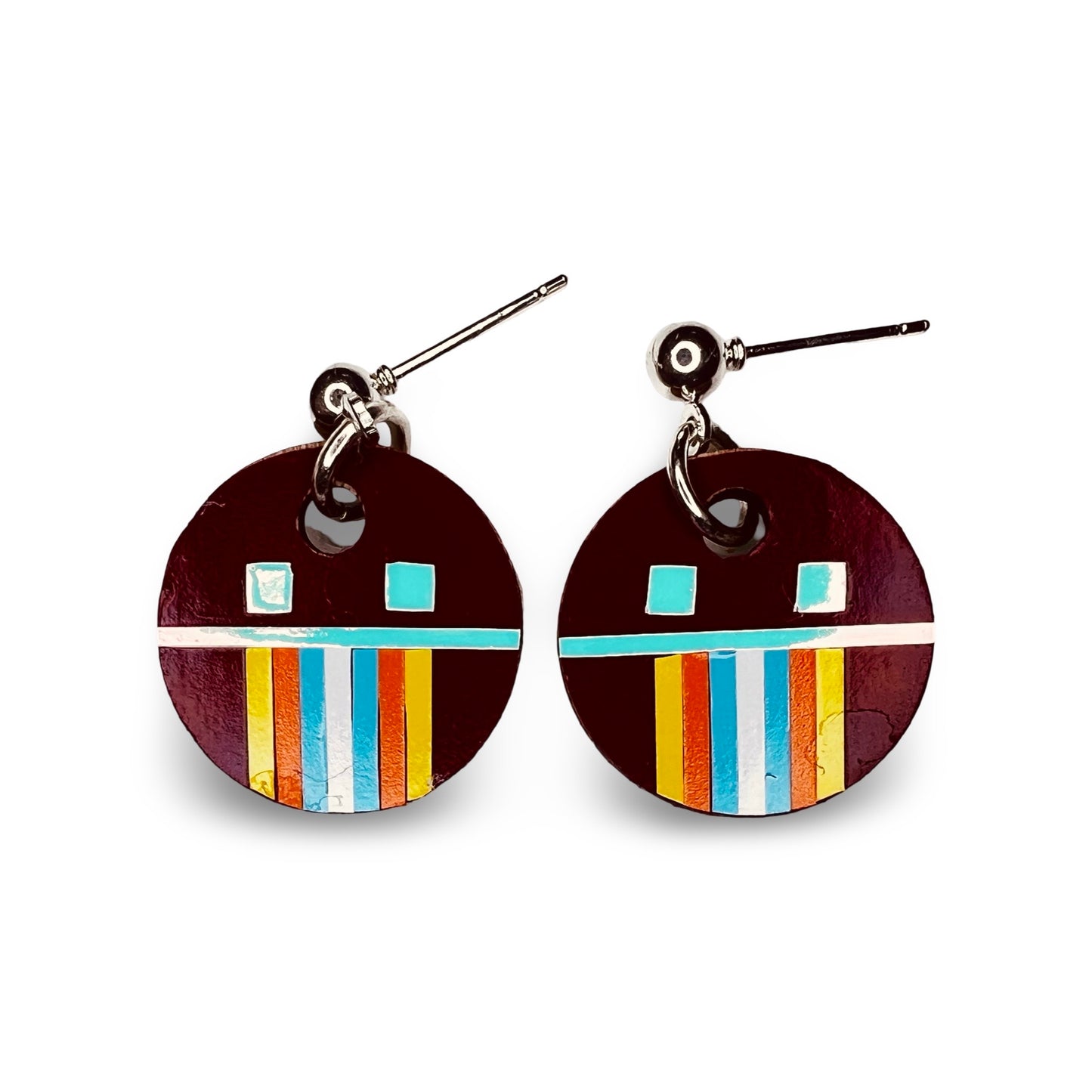 WW Small Vinyl on Wood Earrings