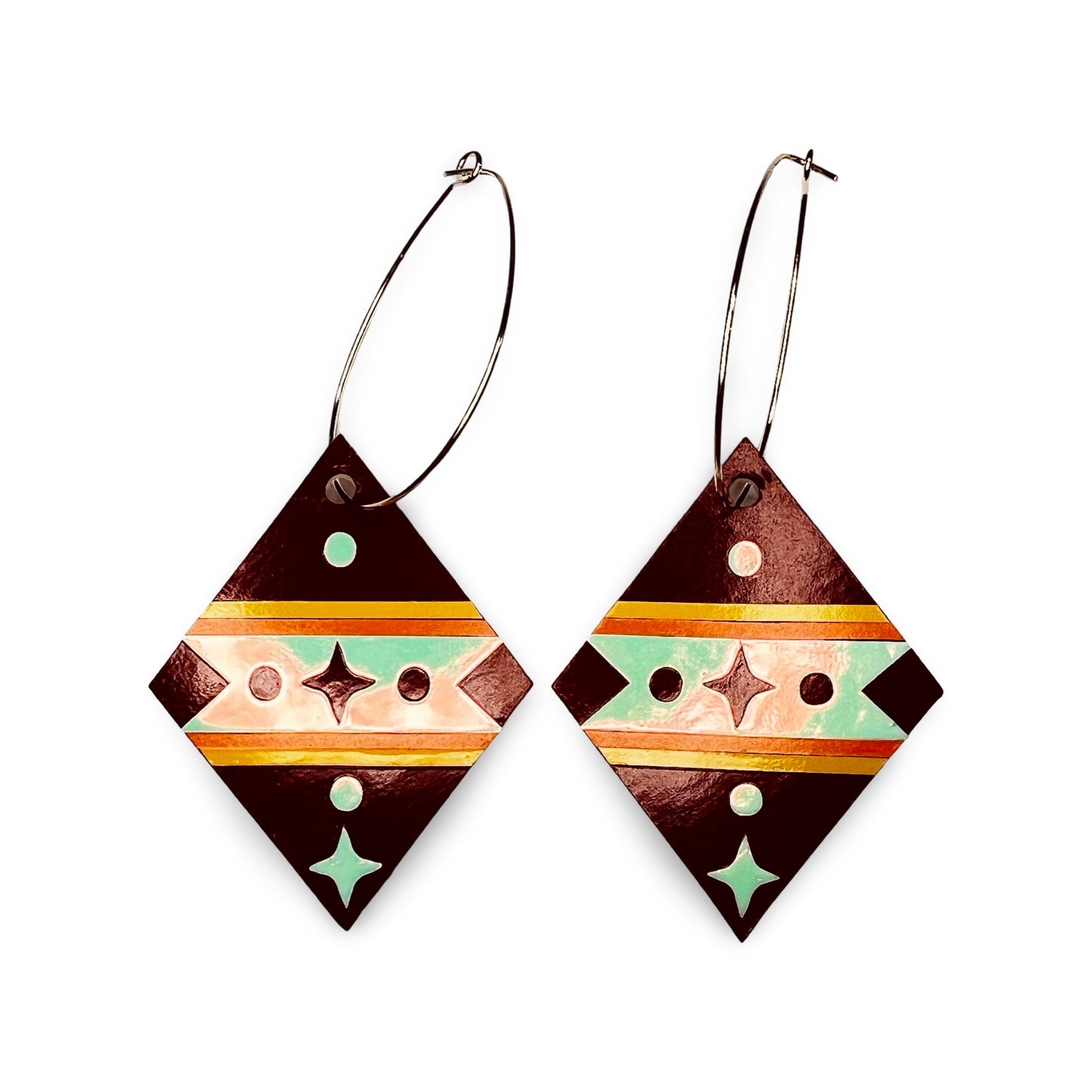WW Large Geometric Vinyl Earrings