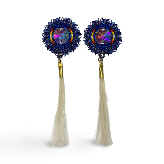 SBE Beaded Cab & Horse Hair Earrings