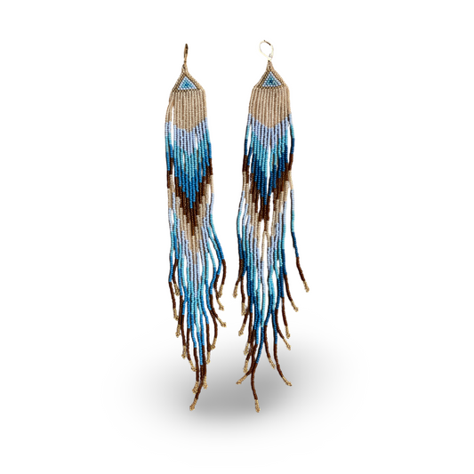 LRP Blue Fringe Earrings