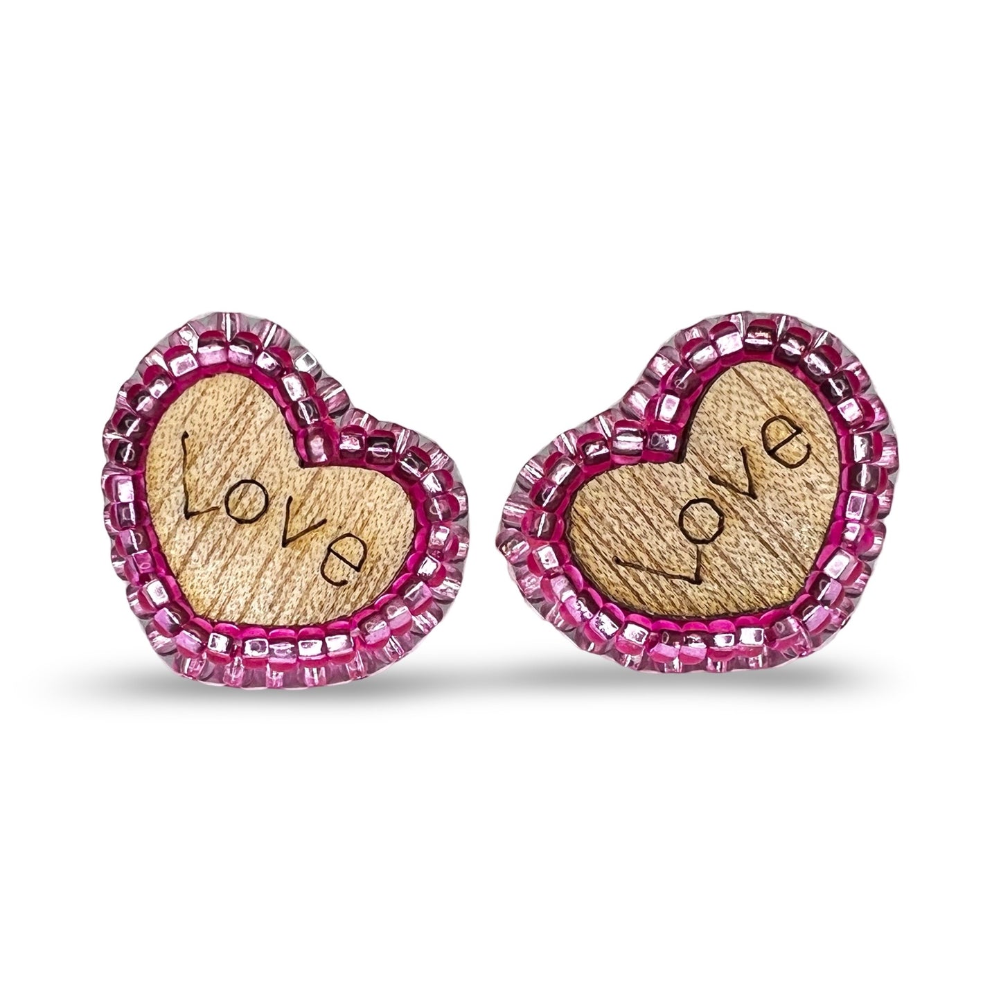 MH Small Beaded Cab Earrings