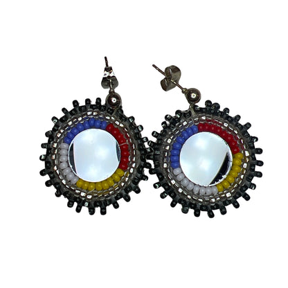 WR Bead & Mirror Earrings