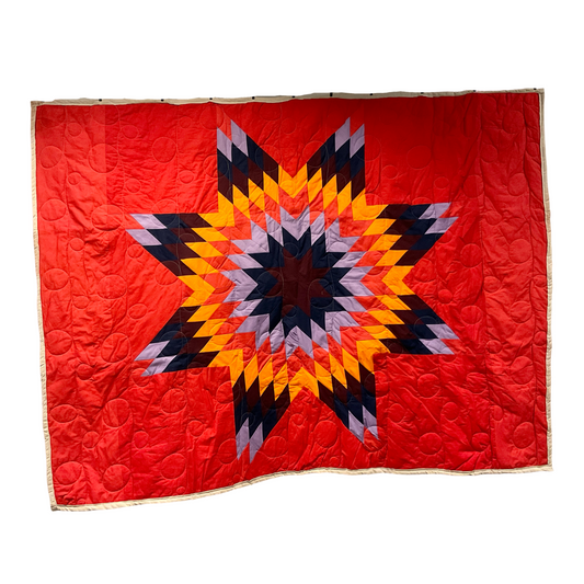 JIB Full Purple & Orange Star Quilt