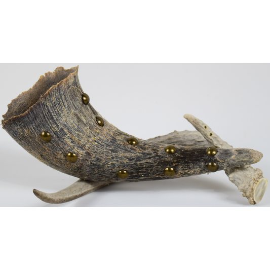 Buffalo Horn Sage Holder (Brass Tacks)