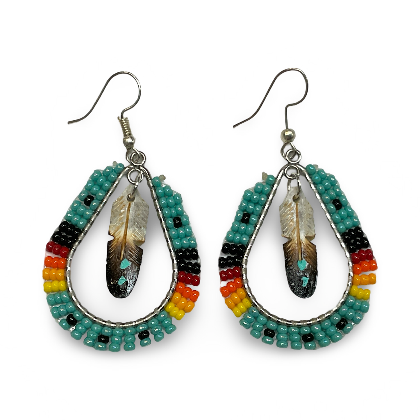 DYH 2" Beaded Teardrop Earrings