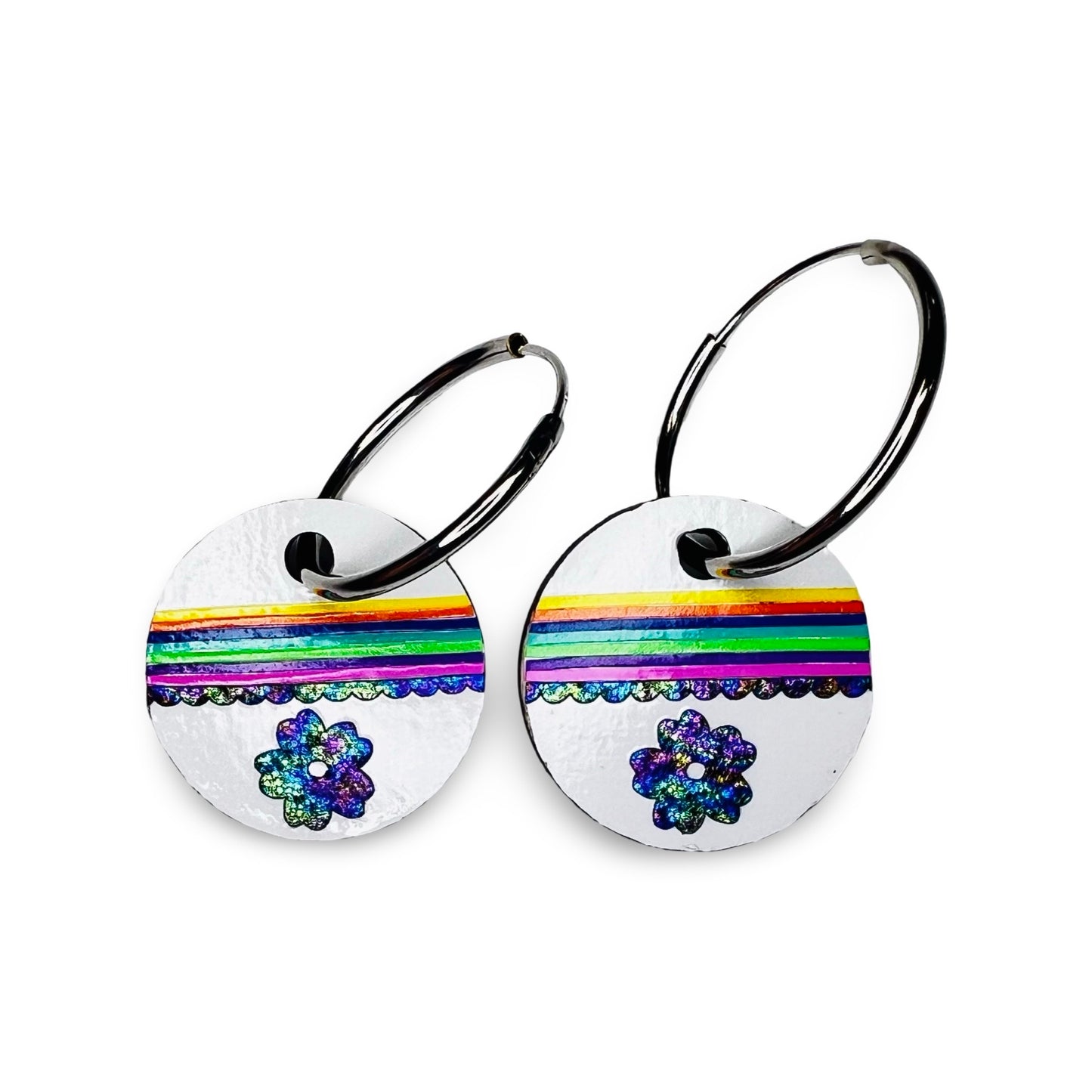 WW Small Vinyl on Wood Earrings