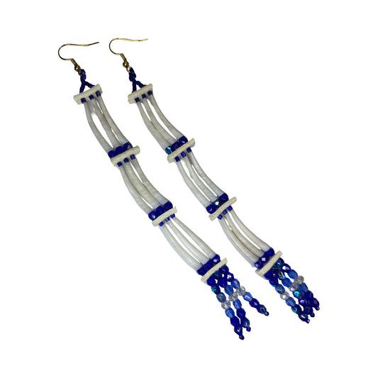 IREH 3 Tier Dentalium Earrings