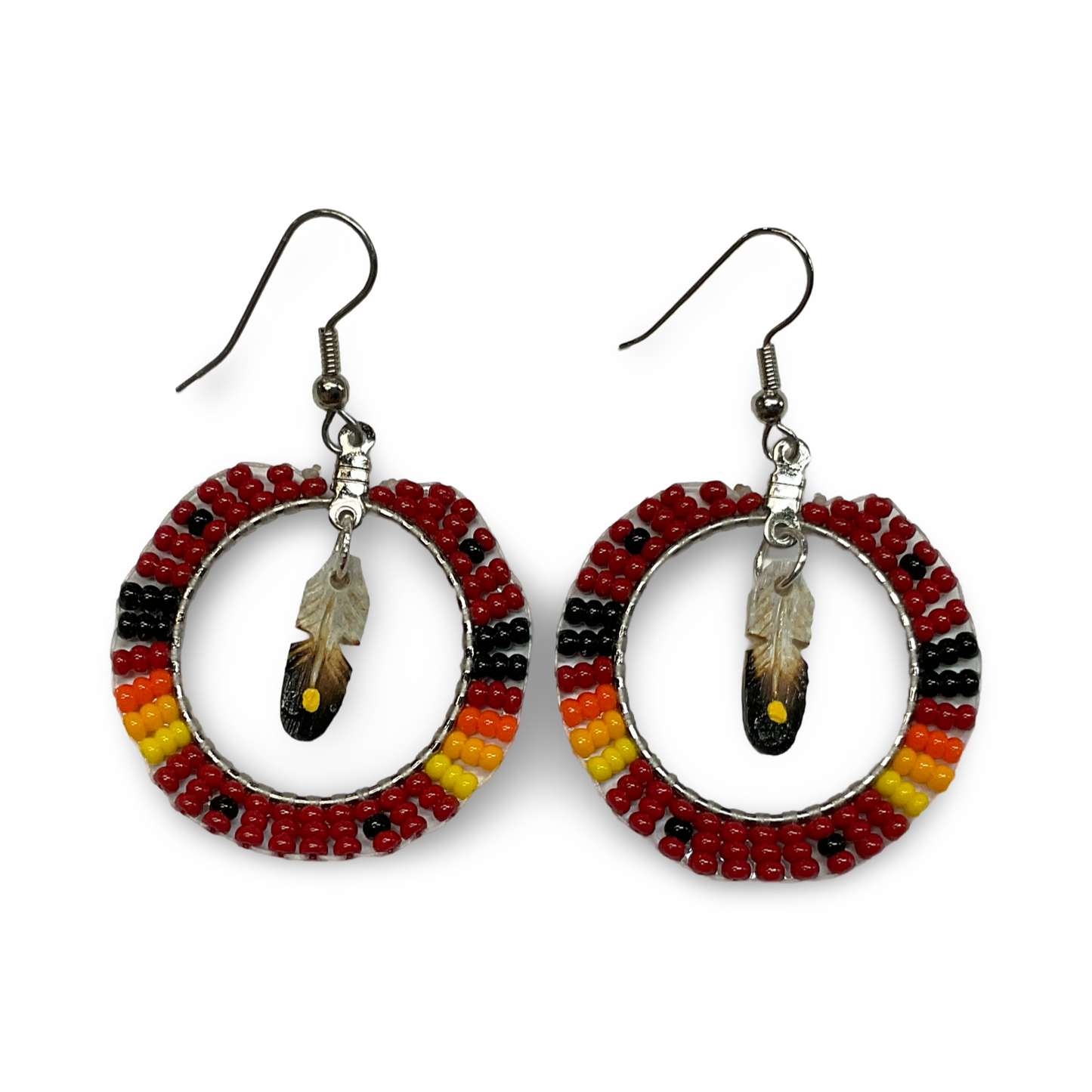 DYH 1.5" Beaded Hoop Earrings