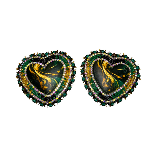 BBB Beaded Heart Earrings