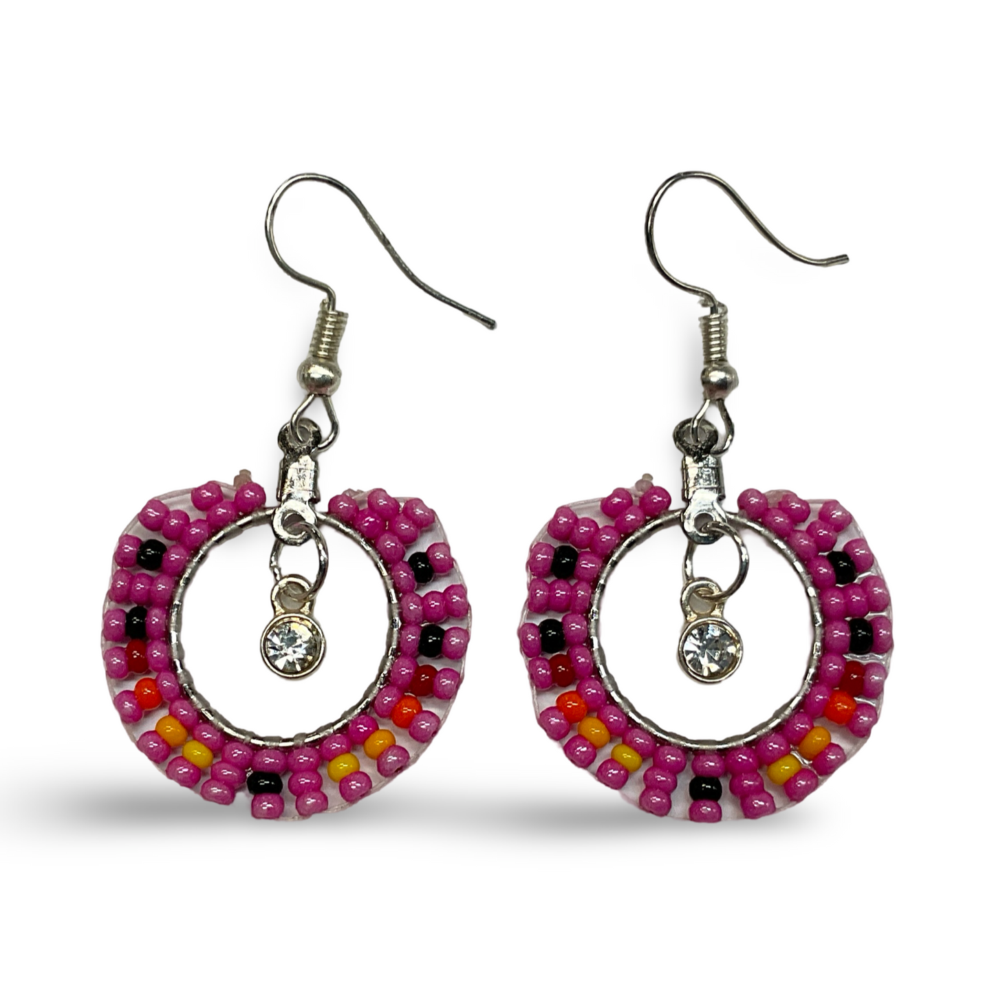 DYH 1" Beaded Hoop Earrings