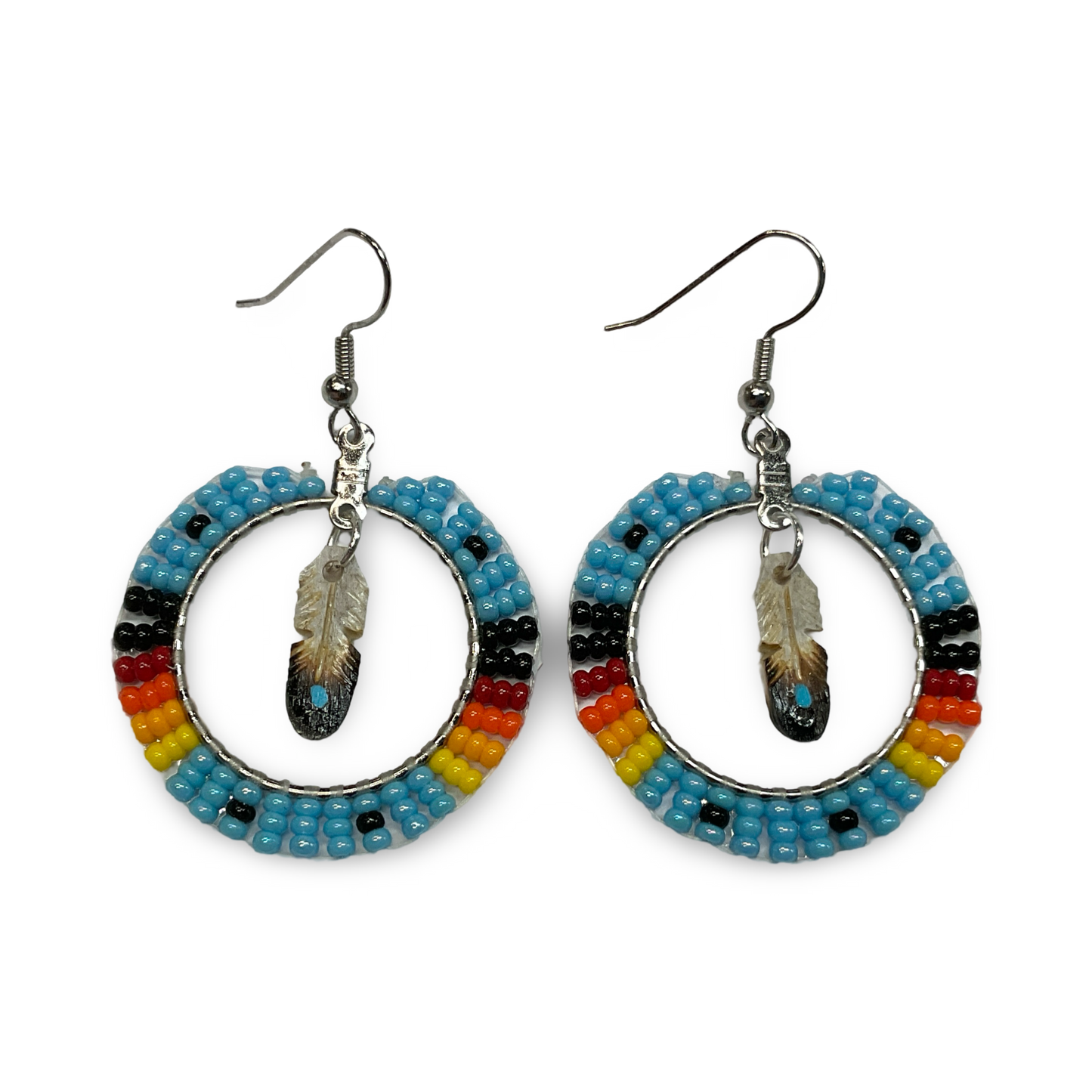 DYH 1.5" Beaded Hoop Earrings