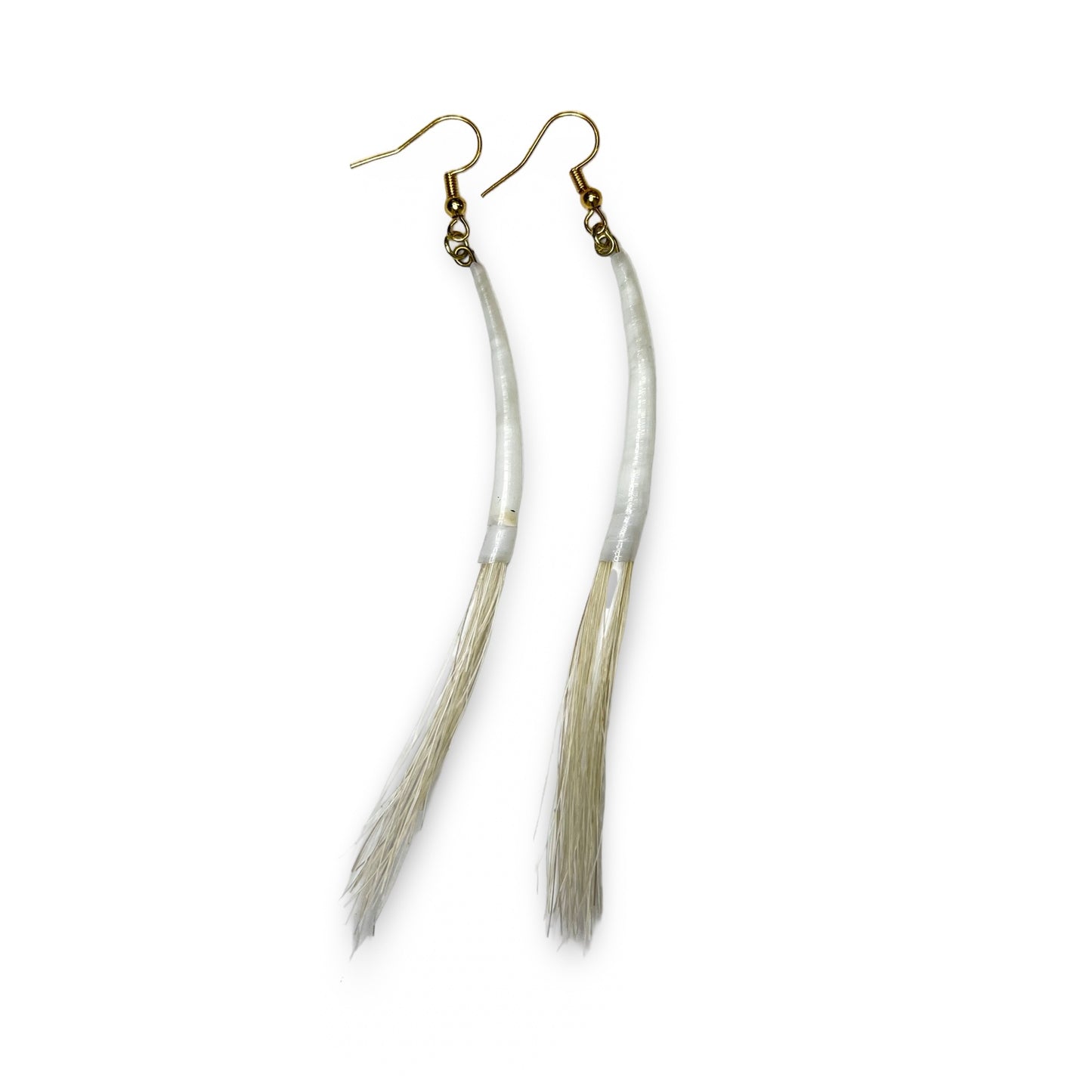 SG 5" Dentalium & Horse Hair Earrings