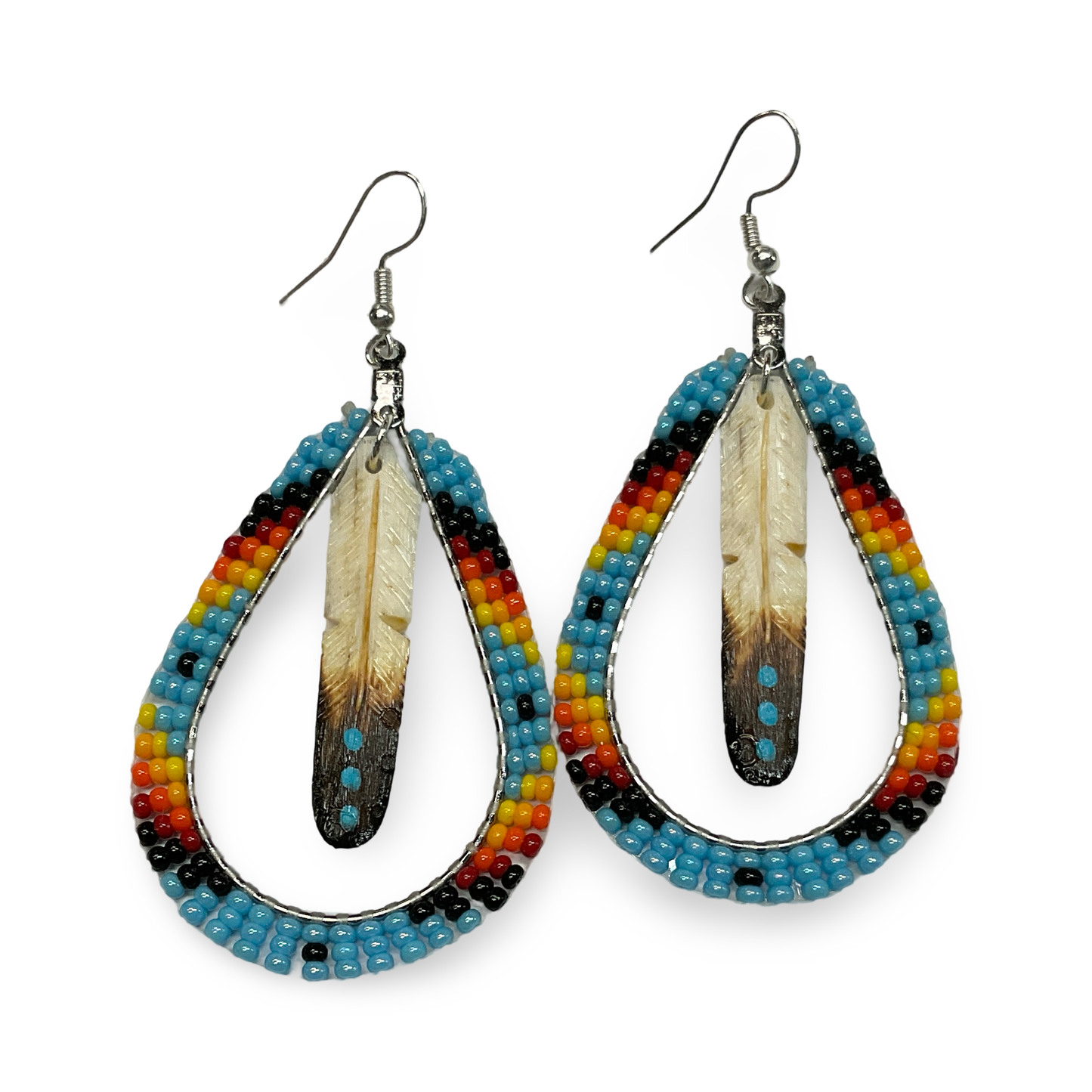 DYH Large Beaded Teardrop Earrings