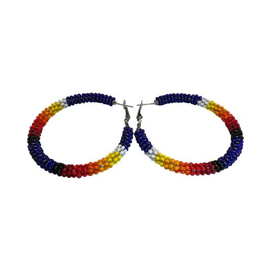MH Medium Beaded Hoop Earrings