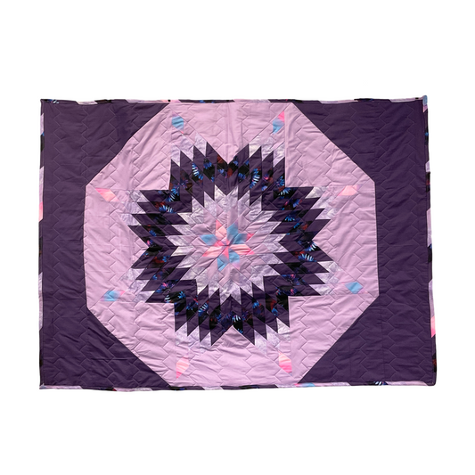 KH Purple Floral Baby Quilt