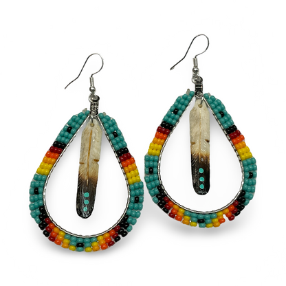 DYH Large Beaded Teardrop Earrings