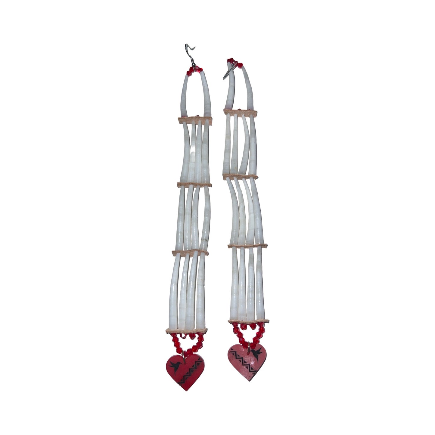 SBE 3-Tier Dentalium Earrings w/ Charm