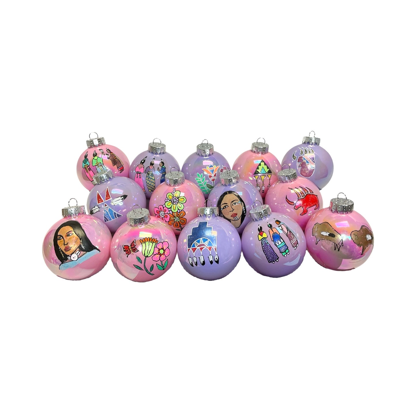 LTB Iridescent Painted Ornaments