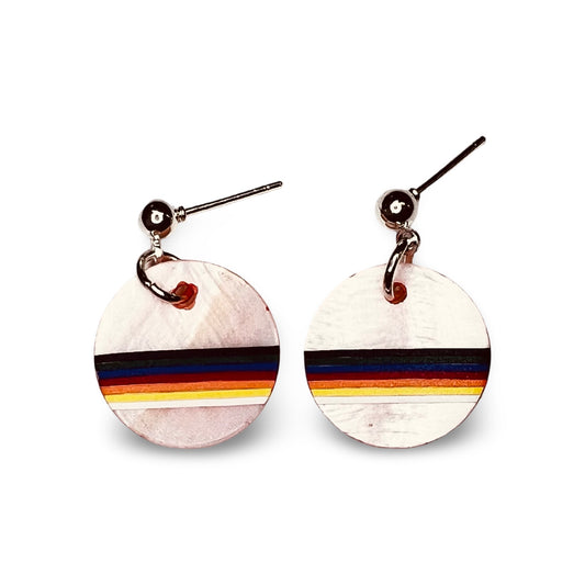 WW Vinyl on Blushed Abalone Earrings