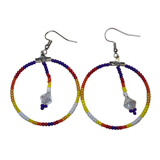 JR Bead Hoop & Charm Earrings