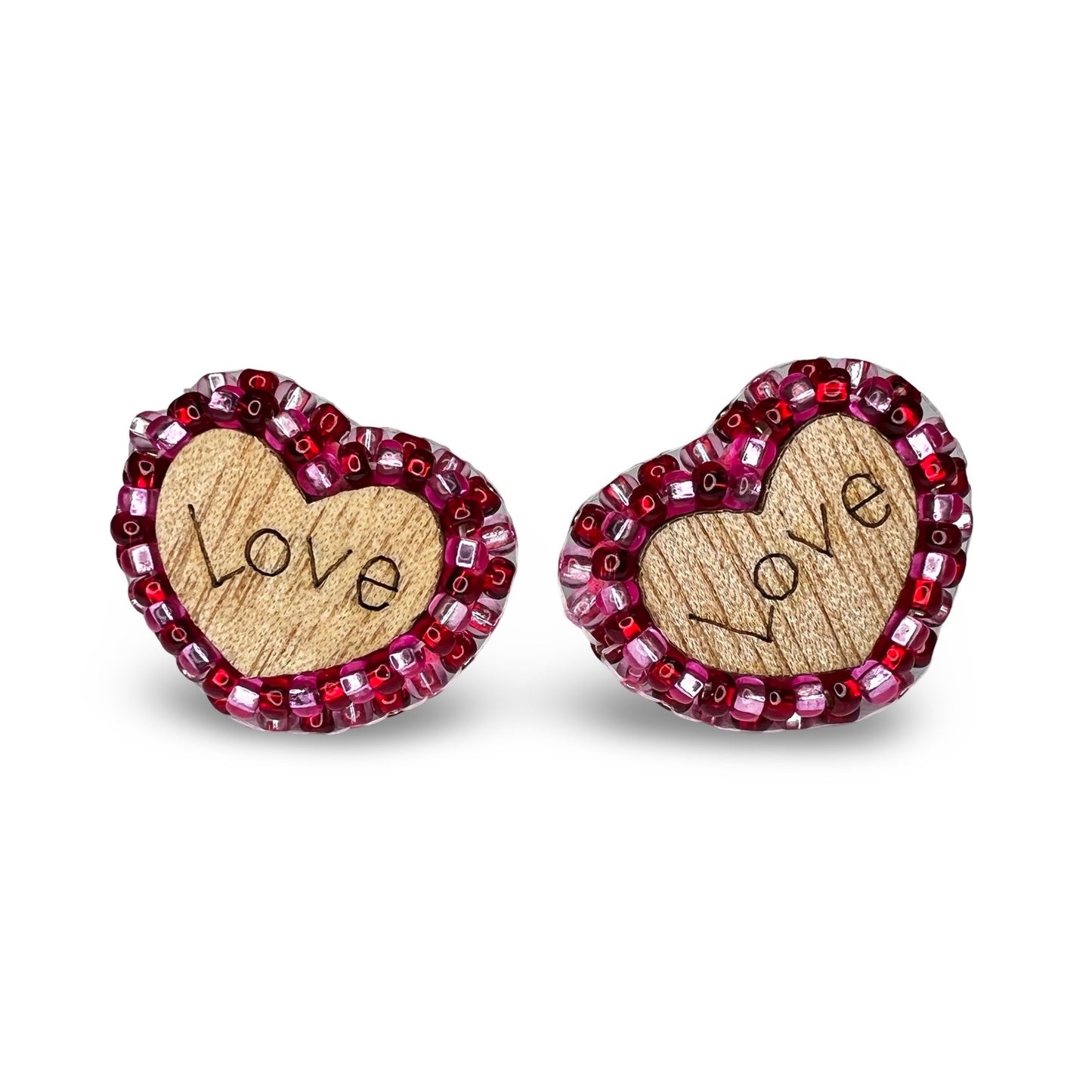 MH Small Beaded Cab Earrings