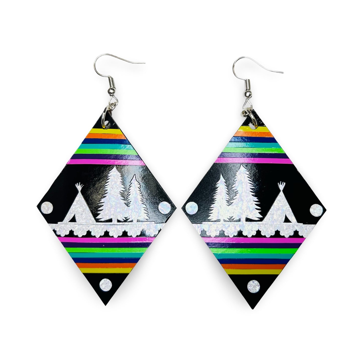 WW Large Vinyl Landscape Earrings