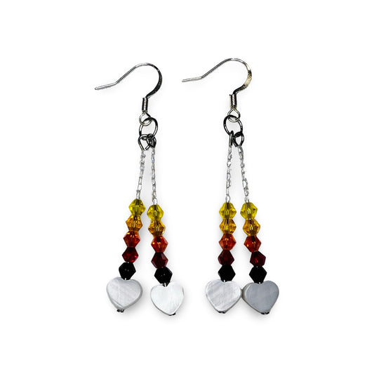 MH 2 Strand Heart Earrings