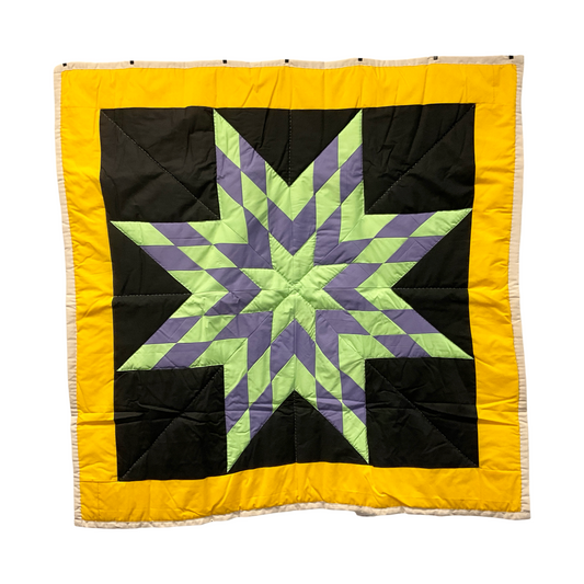 LZ Purple & Lime Baby Star Quilt