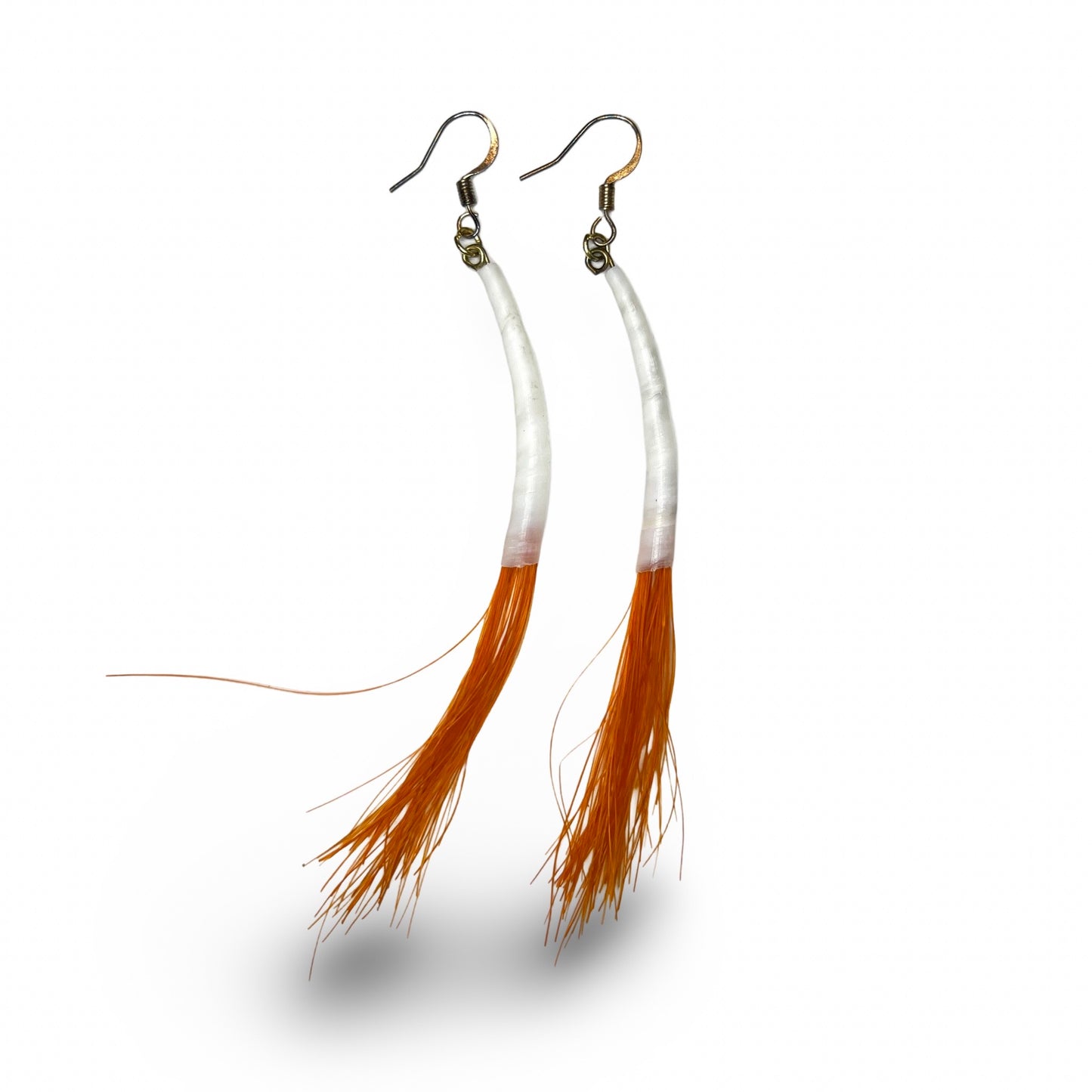 SG 5" Dentalium & Horse Hair Earrings