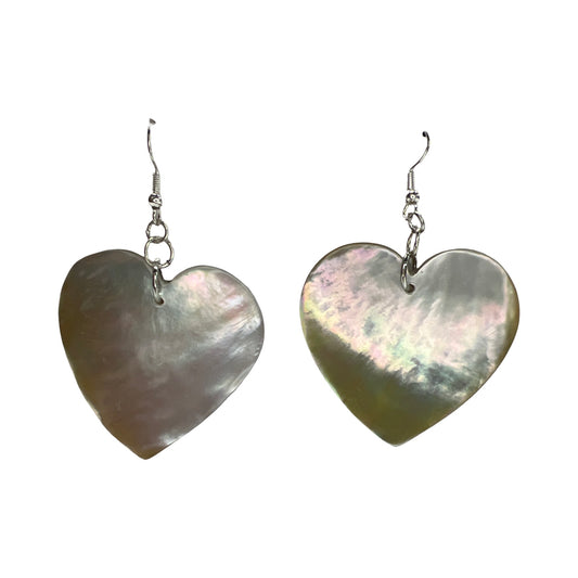 LH Large Abalone Heart Earrings