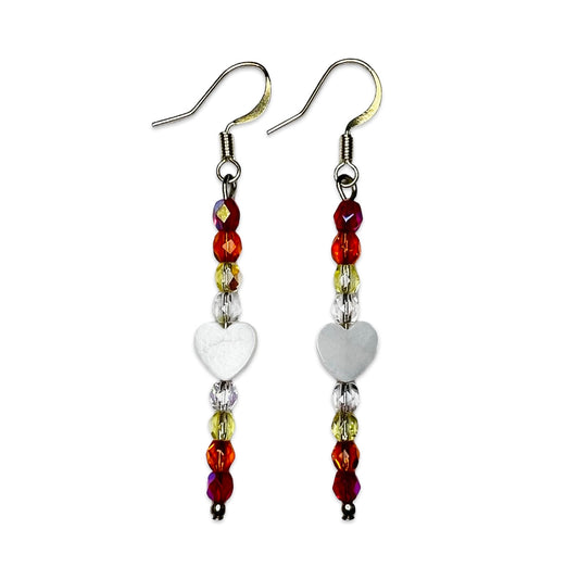 MH Bead and Heart Earrings