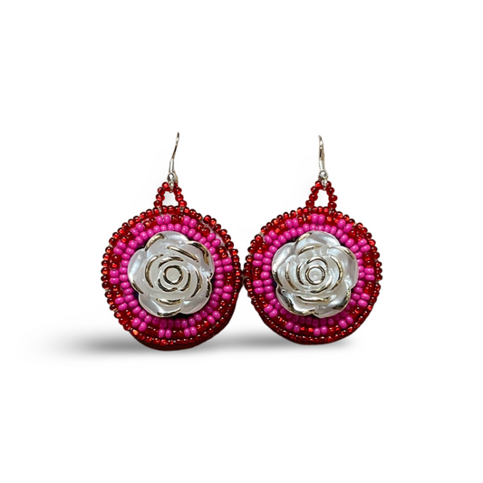 DZ Rose Beaded Earrings