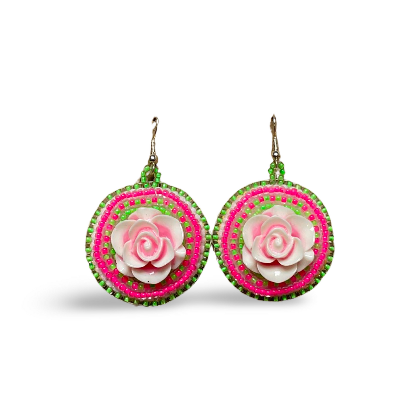 DZ Rose Beaded Earrings