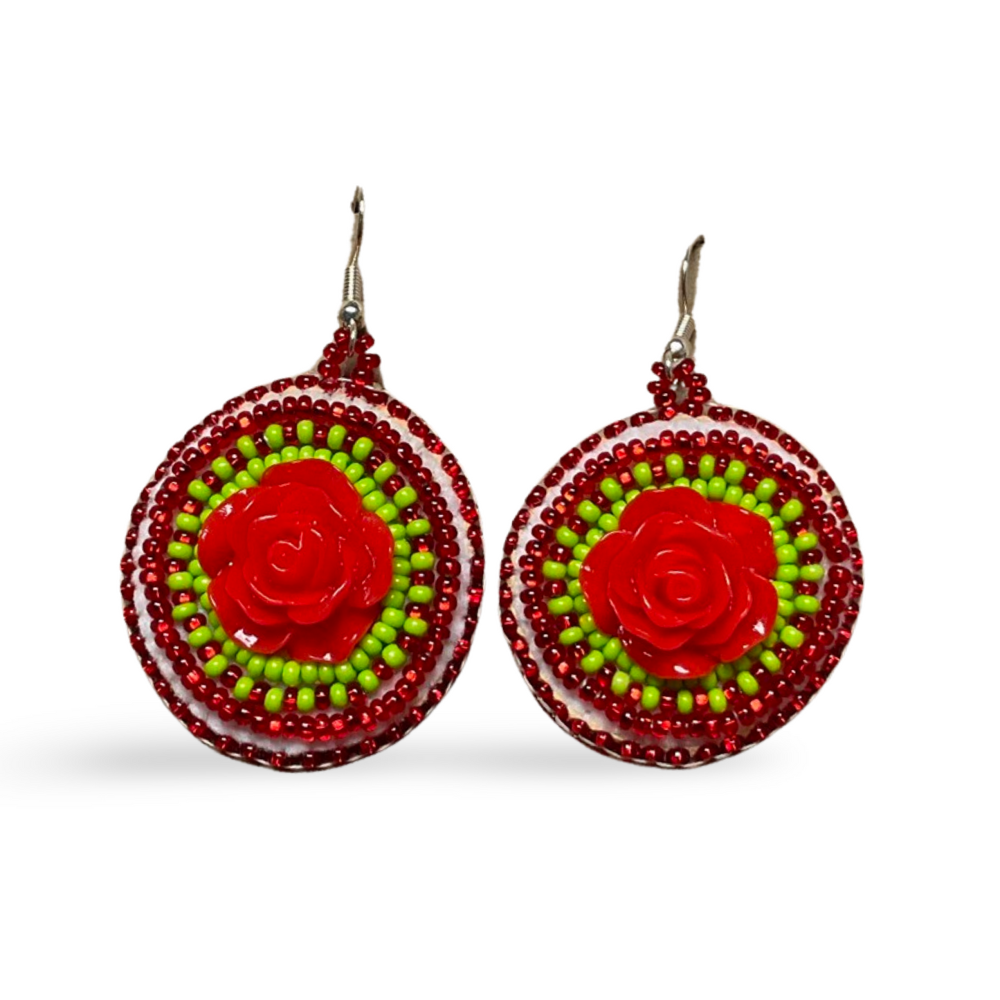 DZ Rose Beaded Earrings