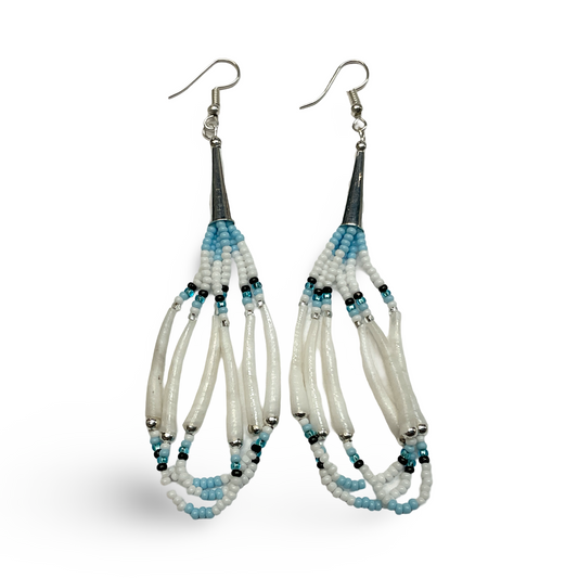 CDT Bead & Dentalium Earrings