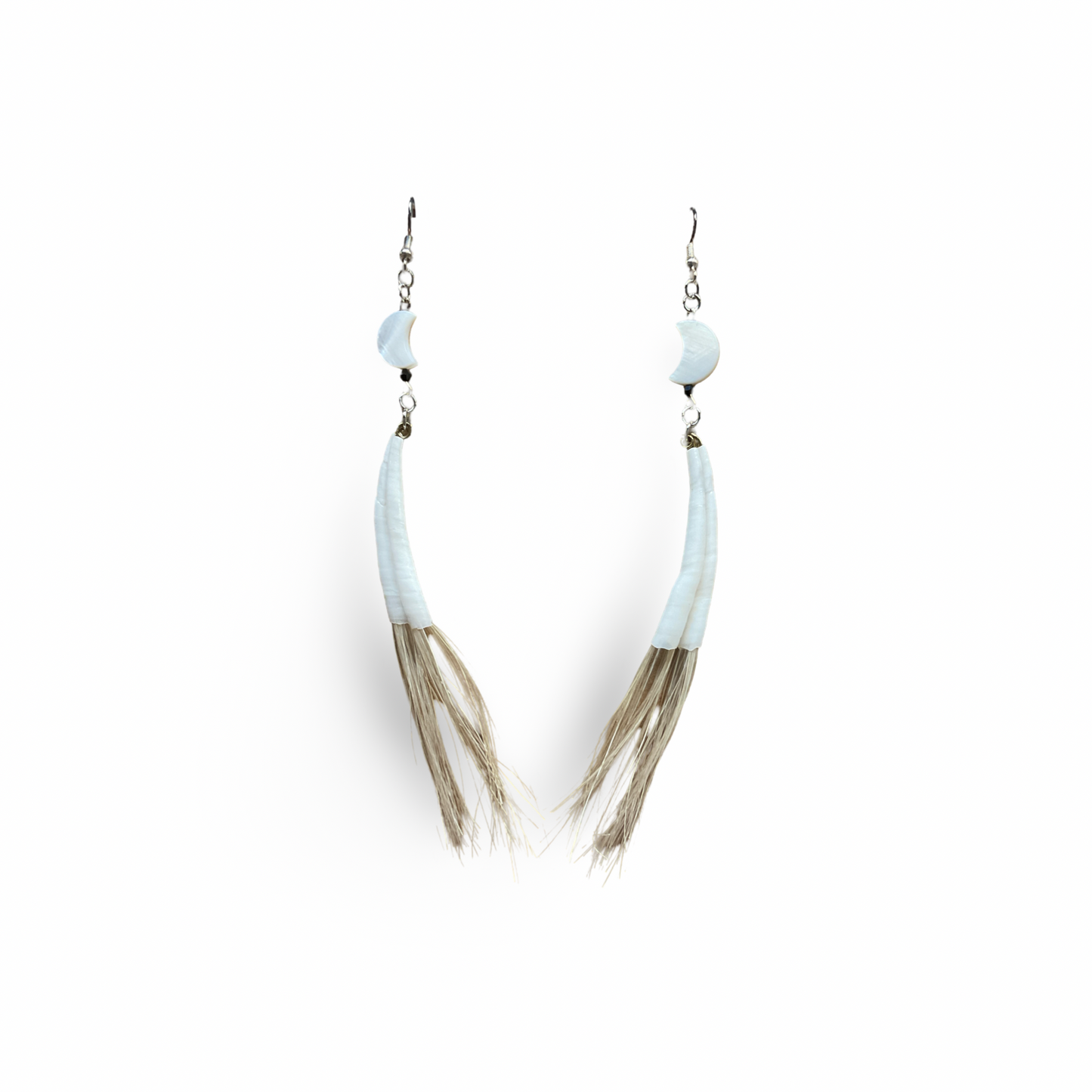 SG Moon & Horse Hair Earrings