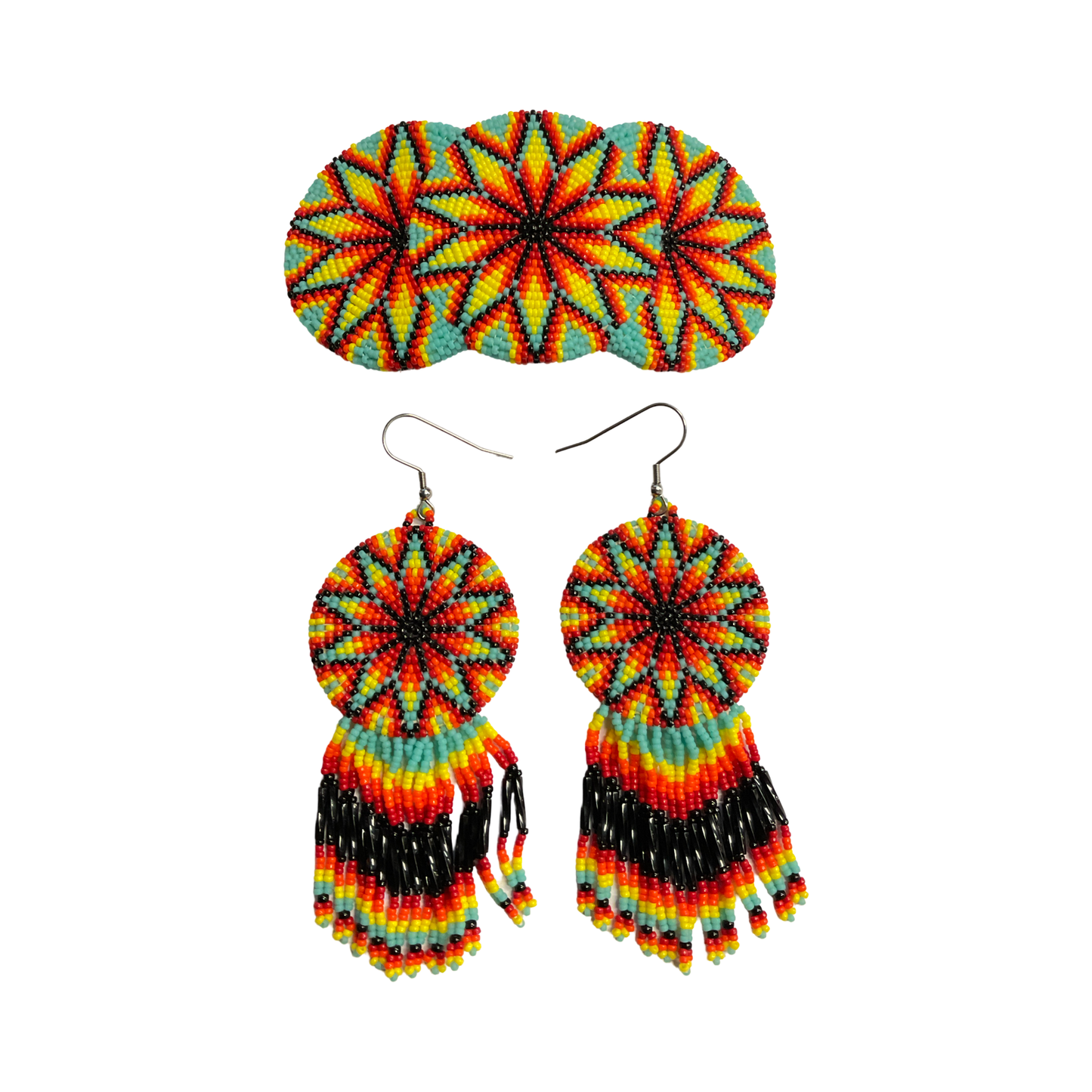 CNH Beaded Barrette & Earrings Set