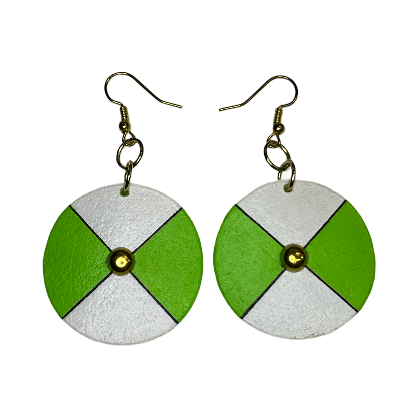 SE Painted Circle Parfleche Earrings